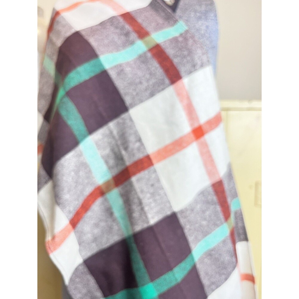 Vintage 1970’s Warm Light Wool Blanket Scarf Fall Plaid Colors / Autumn Style